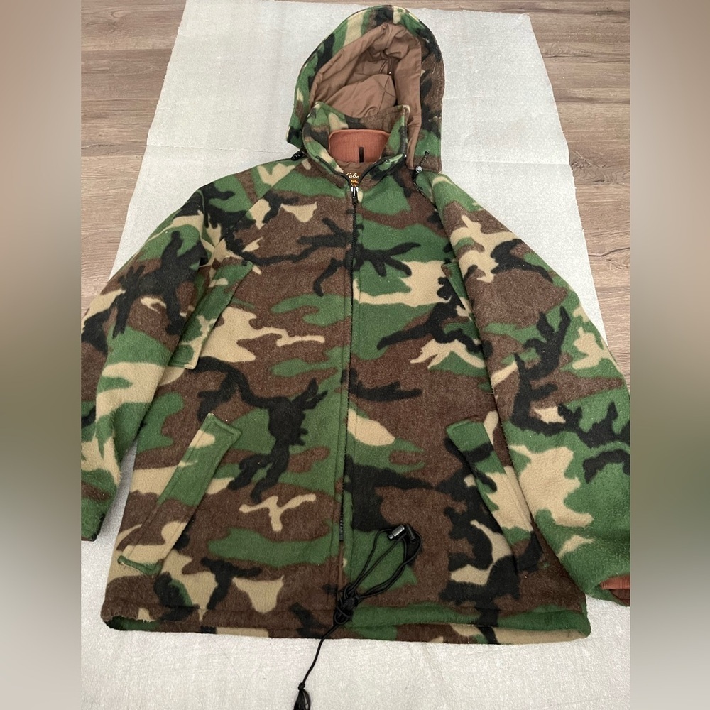 [XL]VTG Cabela's WhiteTail Brown and Green Camouflage Hunting Hoodie Jacket NWOT